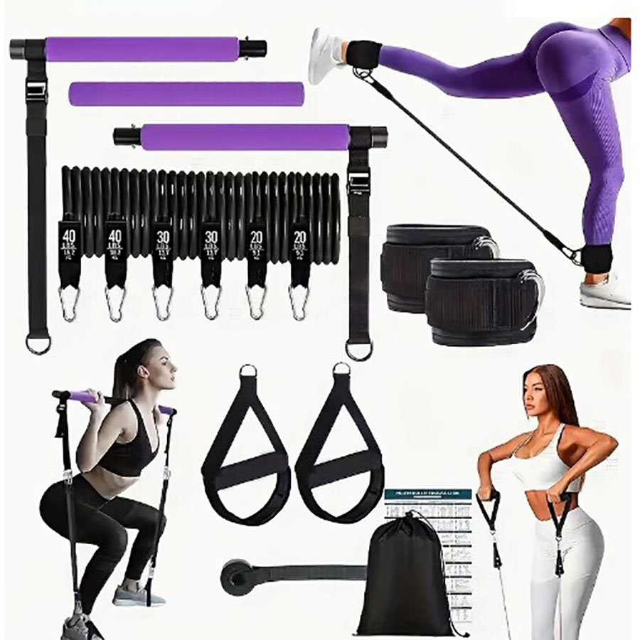 Home Gym Outfit - 180lbs Resistance Bands with Adjustable Pilates