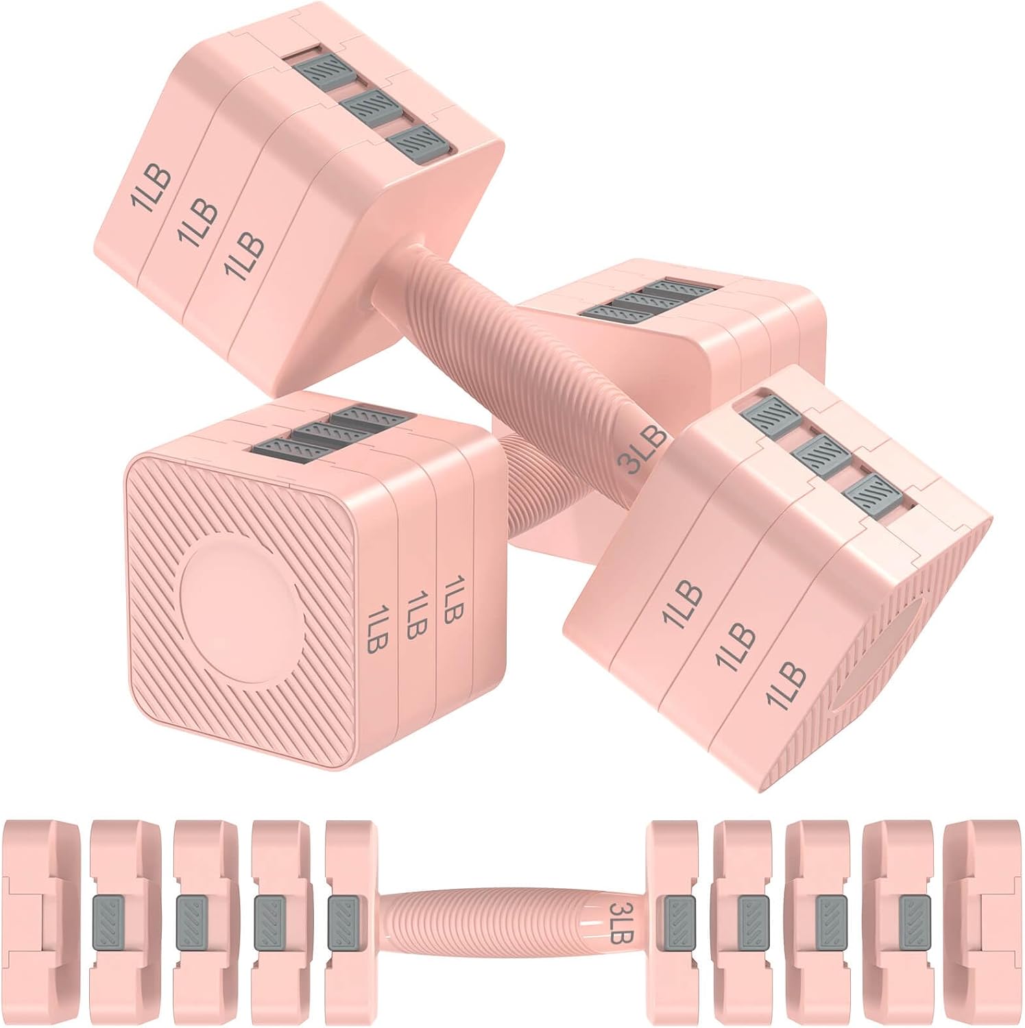 Home Gym Dumbbell Workout - Hezeyferg Adjustable Dumbbells Set for Women/Men
