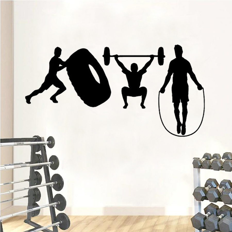 Home Gym Wallpaper - Crossfit Wall Sticker GYM Fitness Wall