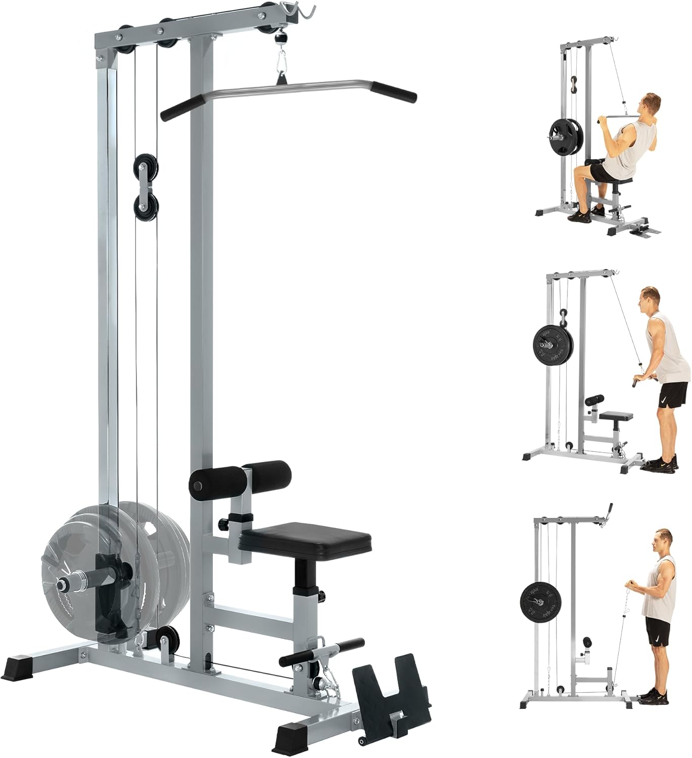 Lat Pulldown Cable - Fitness Gym, Robust Metal, Silver, LAT