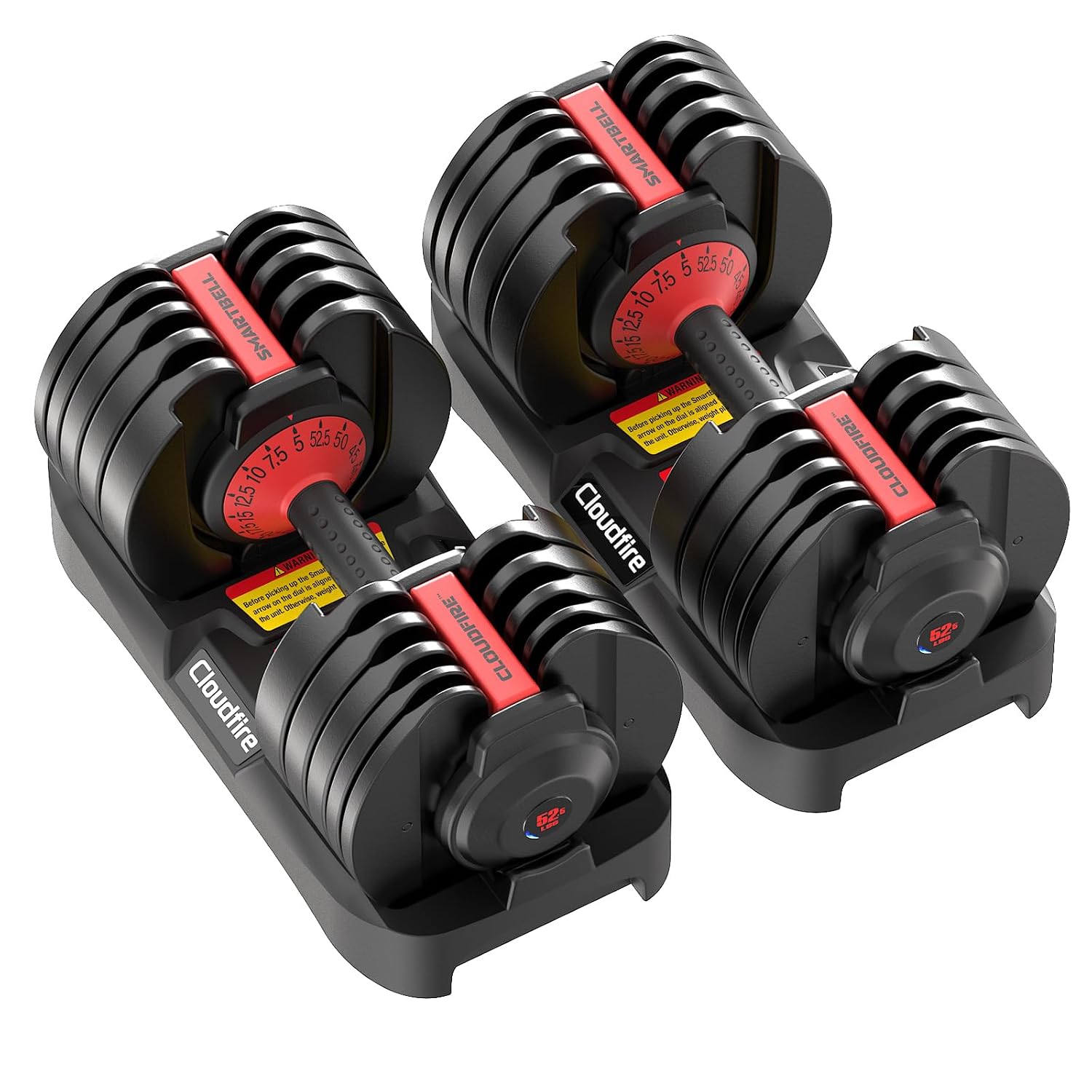 Home Gym Dumbbell Workout - Adjustable Dumbbell Set 52.5/25 lbs 15/9