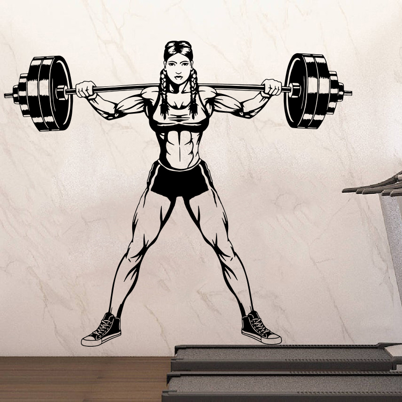 Large Gym Woman Dumbbells Wall - Home Gym Wallpaper 评论和价格