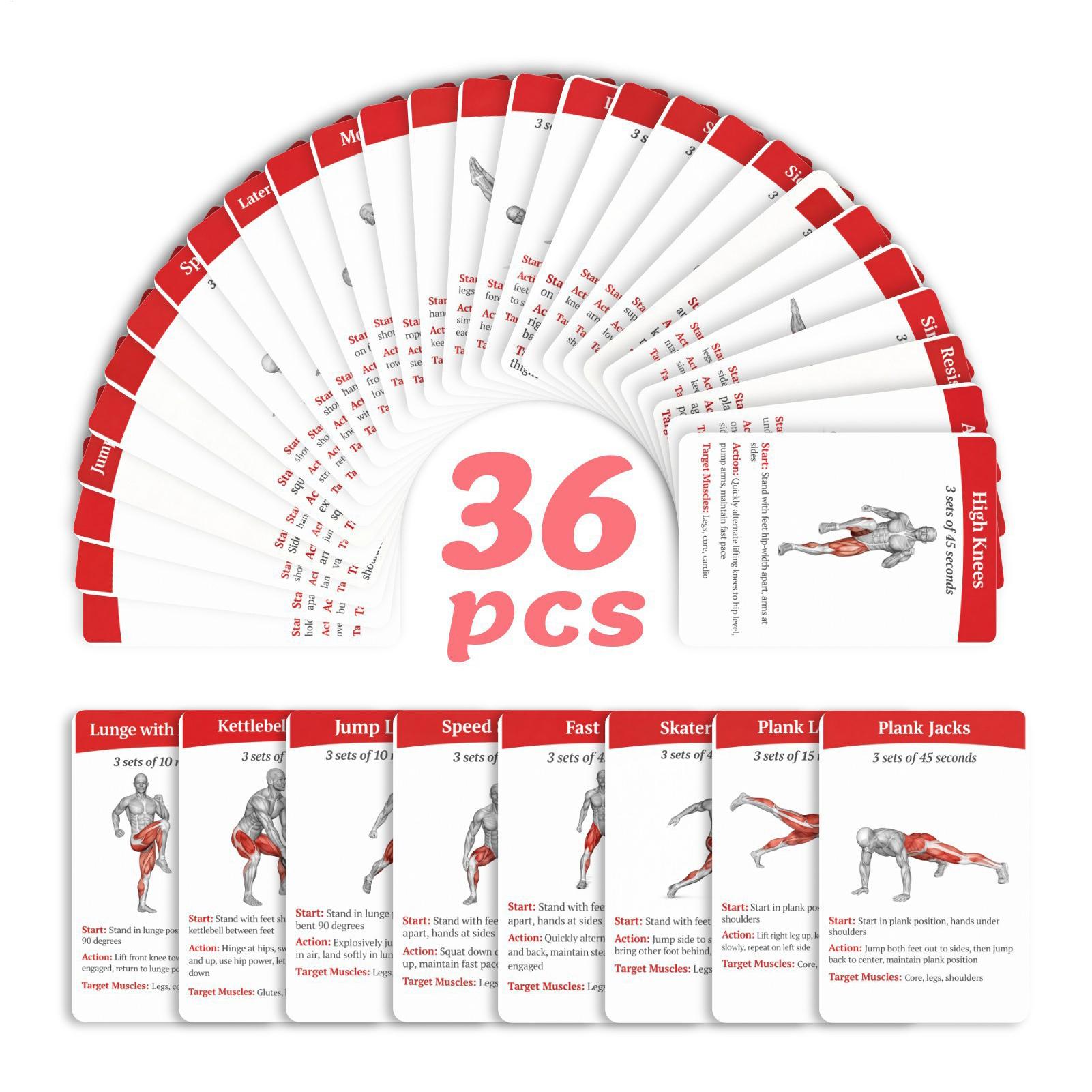 Workout Cards Exercise Deck 36 - Home Gym Outfit 评论和价格