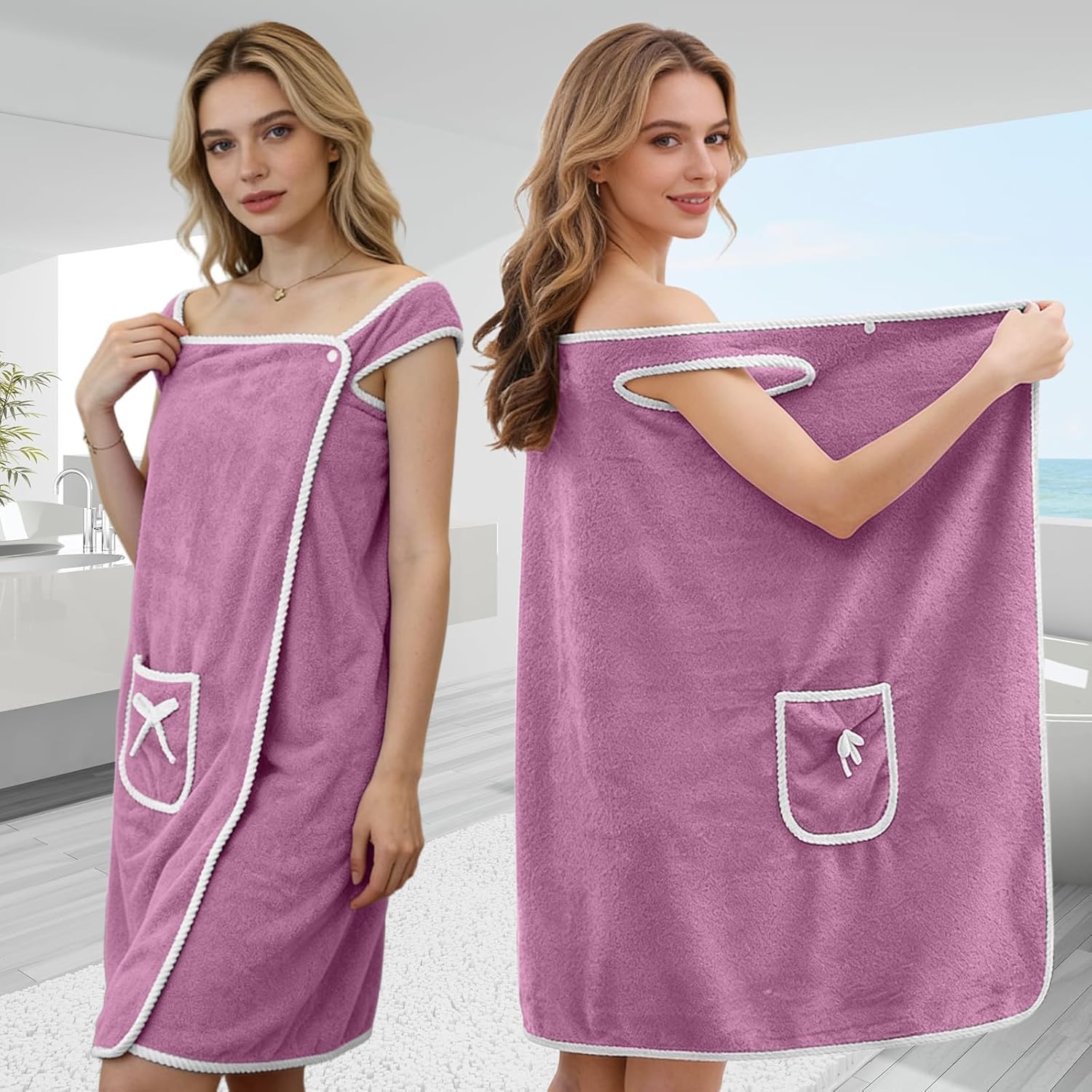 Fast Drying Wearable Bath Towe - Home Gym Women 评论和价格