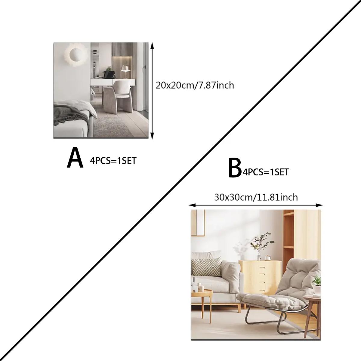 4Pcs Acrylic Mirror Wall Stick - Home Gym Aesthetic 评论和价格