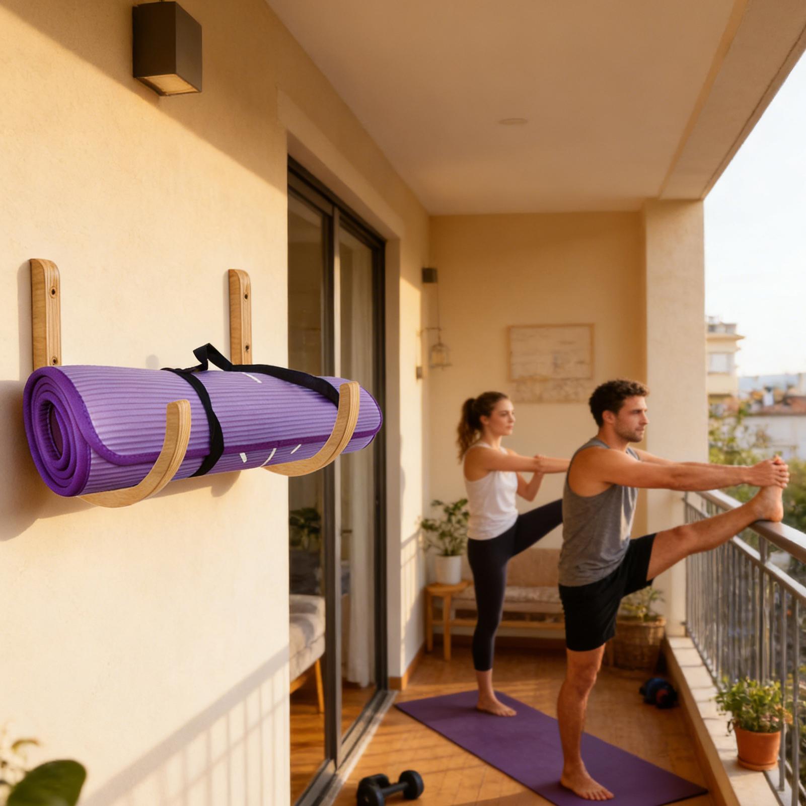 Yoga Mat Organizer 2 Pieces Wo - Home Gym Yoga Storage 评论和价格