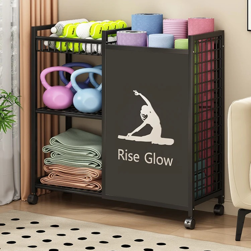 Mobile Fitness Cart with Wheel - Home Gym Yoga Storage 评论和价格