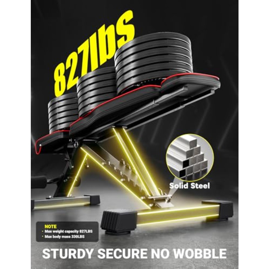 Adjustable Weight Bench 827LB  - Home Gym Second 评论和价格