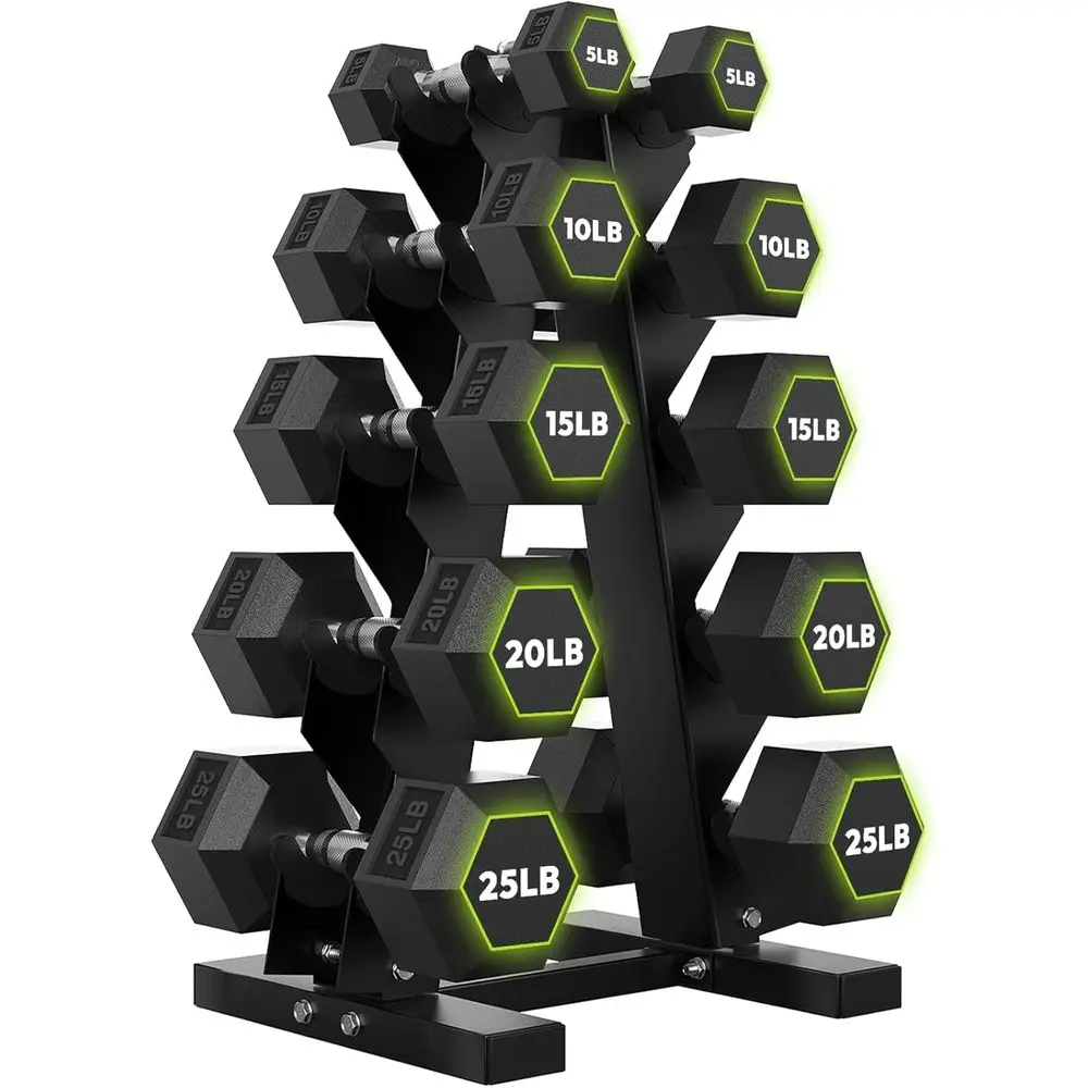 Hex Dumbbells with A-E Rack, 1 - Home Gym Options 评论和价格
