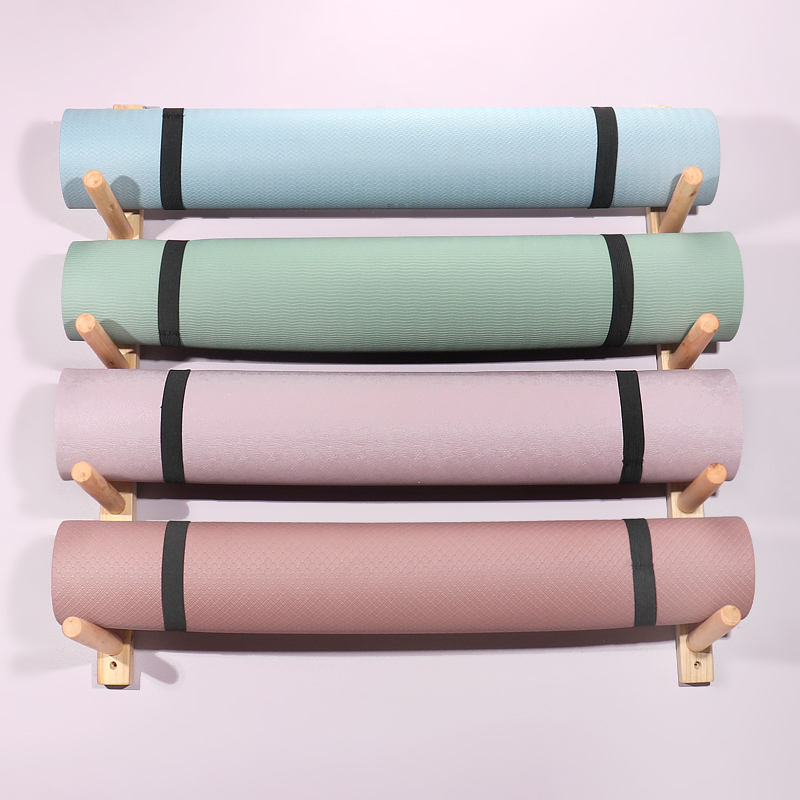 Wooden Yoga Mat Holder Wall Mo - Home Gym Yoga Storage 评论和价格
