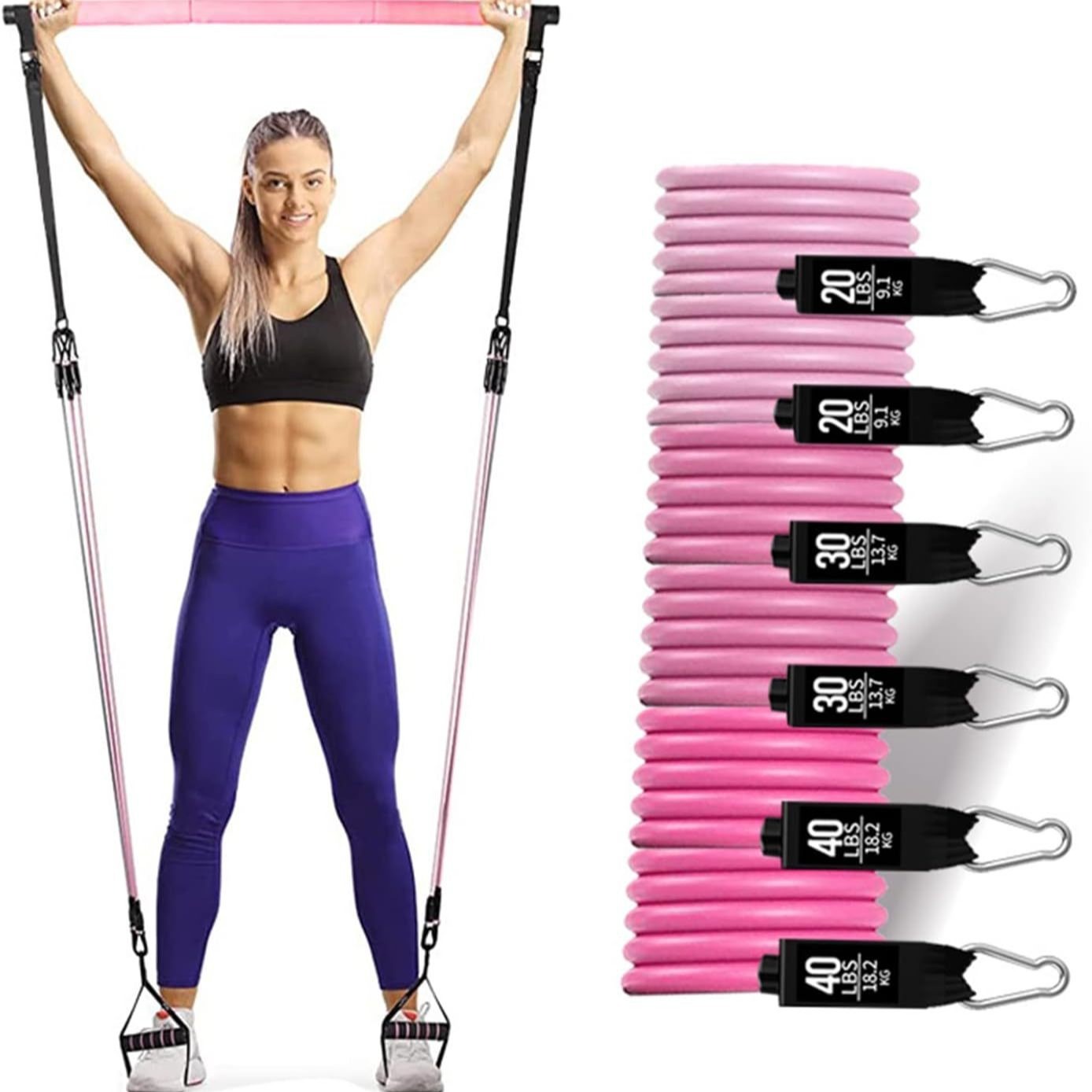 180lbs Resistance Bands with A - Home Gym Outfit 评论和价格