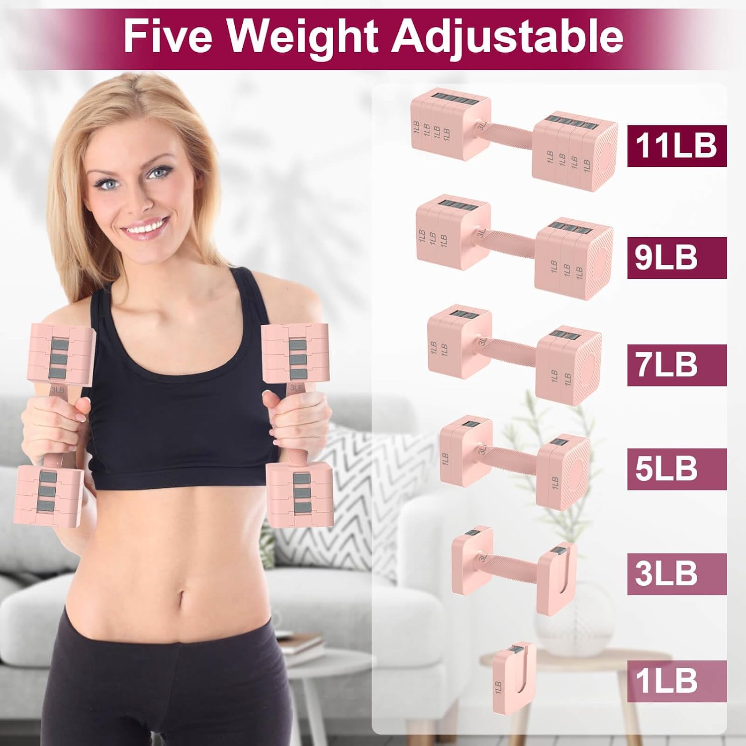Hezeyferg Adjustable Dumbbells - Home Gym Dumbbell Workout 评论和价格