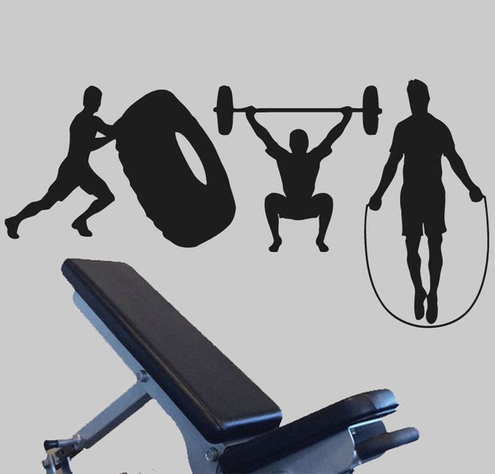 Crossfit Wall Sticker GYM Fitn - Home Gym Wallpaper 评论和价格