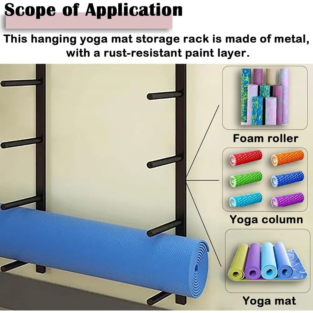 Wall-Mounted Metal Gym Rack fo - Home Gym Yoga Storage 评论和价格