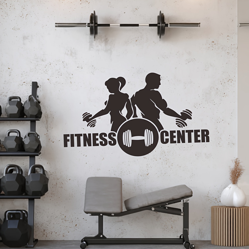 1PC Men And Women with Dumbbel - Home Gym Wallpaper 评论和价格