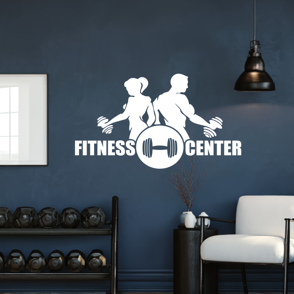 1PC Men And Women with Dumbbel - Home Gym Wallpaper 评论和价格