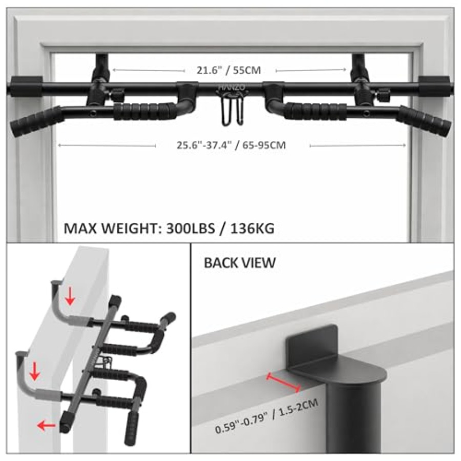 Doorway Pull Up Bar Set with S - Home Gym Multi 评论和价格
