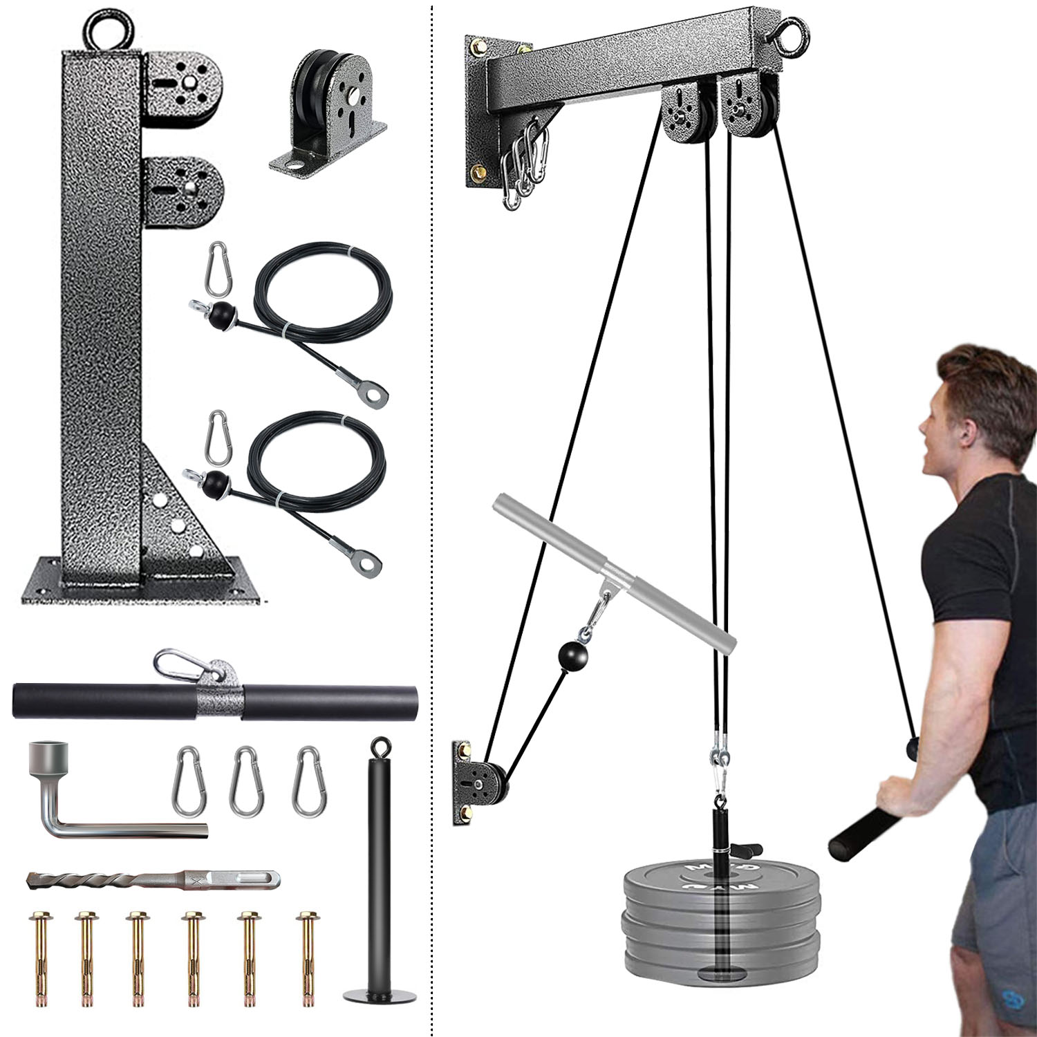Fitness Wall Mounted Pulley Sy - Lat Pulldown Cable 评论和价格