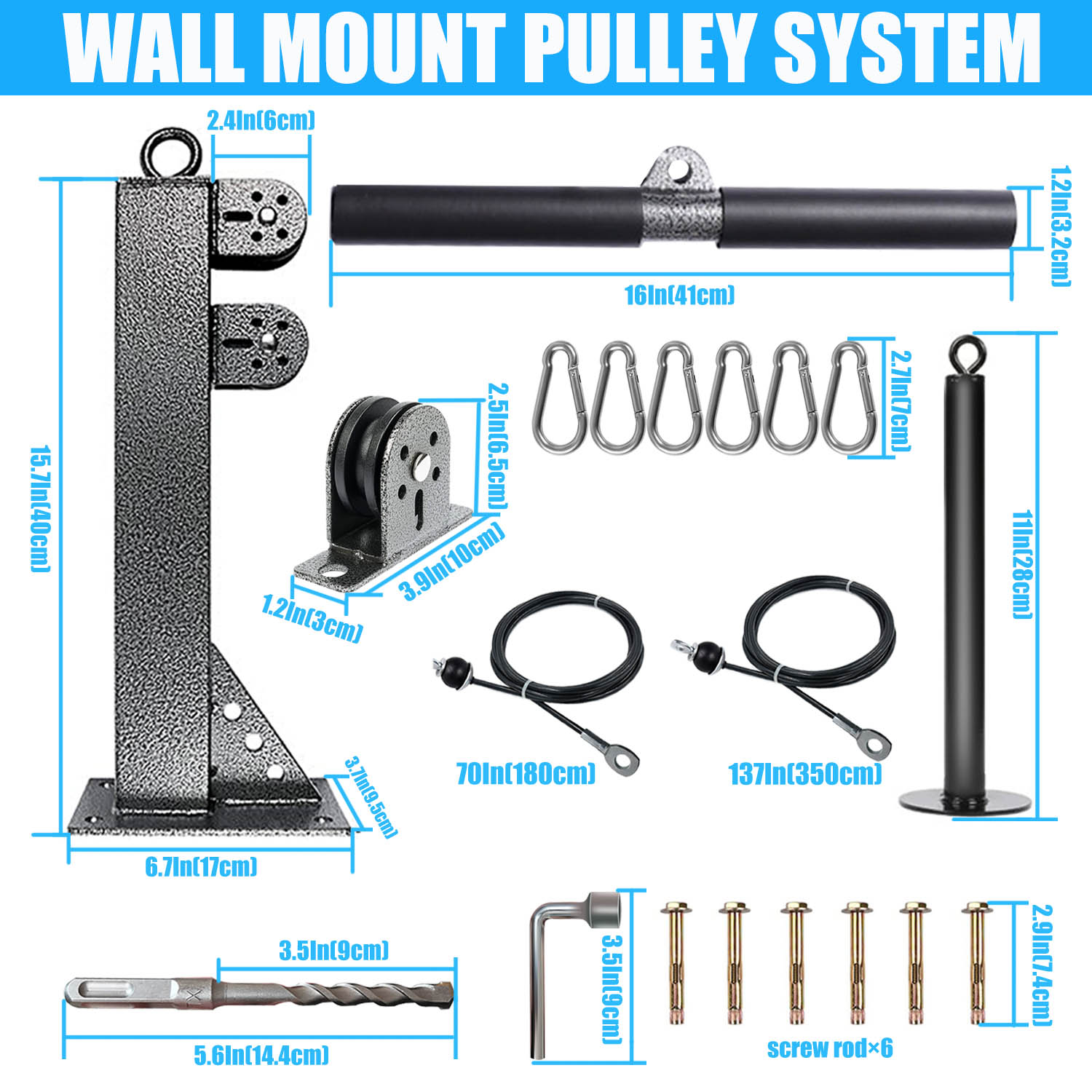 Fitness Wall Mounted Pulley Sy - Lat Pulldown Cable 评论和价格
