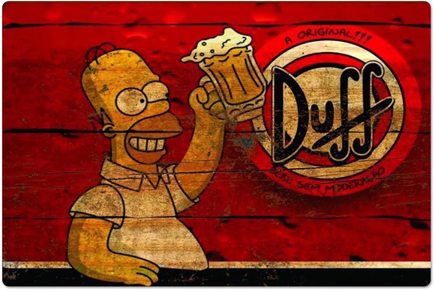 Retro Metal Poster Homer Duff  - Home Gym Aesthetic 评论和价格