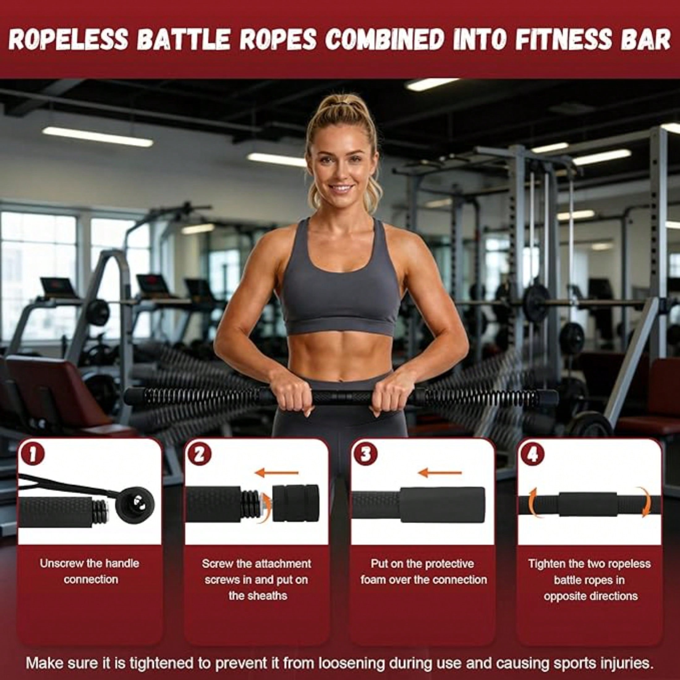 2-in-1 Upgraded Cordless Battl - Battle Rope Heavy 评论和价格
