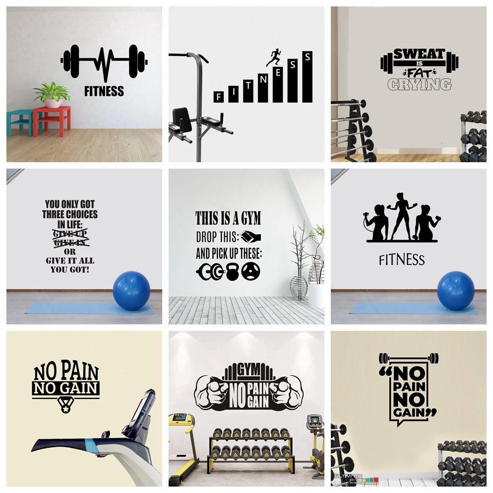 1 pc hot sale GYM culture Wall - Home Gym Wallpaper 评论和价格