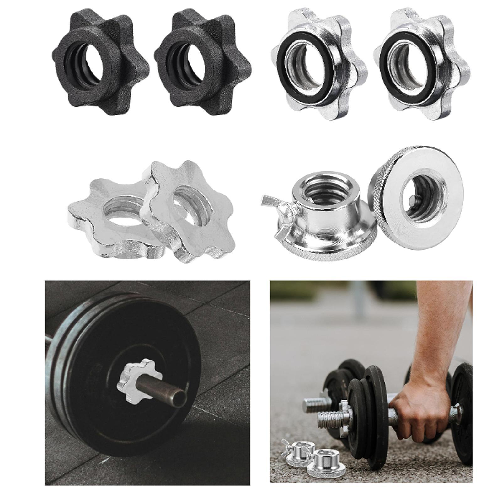 2Pcs Barbell Screw Collars Equ - Home Gym Dumbbell Workout 评论和价格